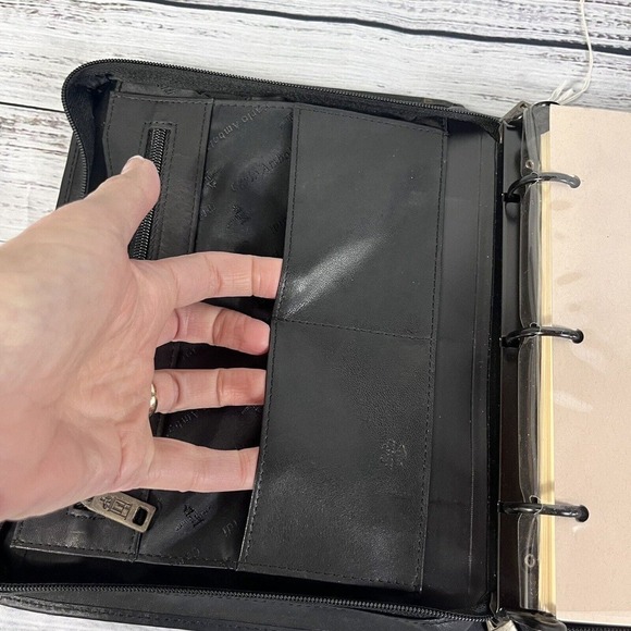 Vintage 1998 Shafmaster Amboldi Black Leather Office Day Planner Address Book - Picture 9 of 16